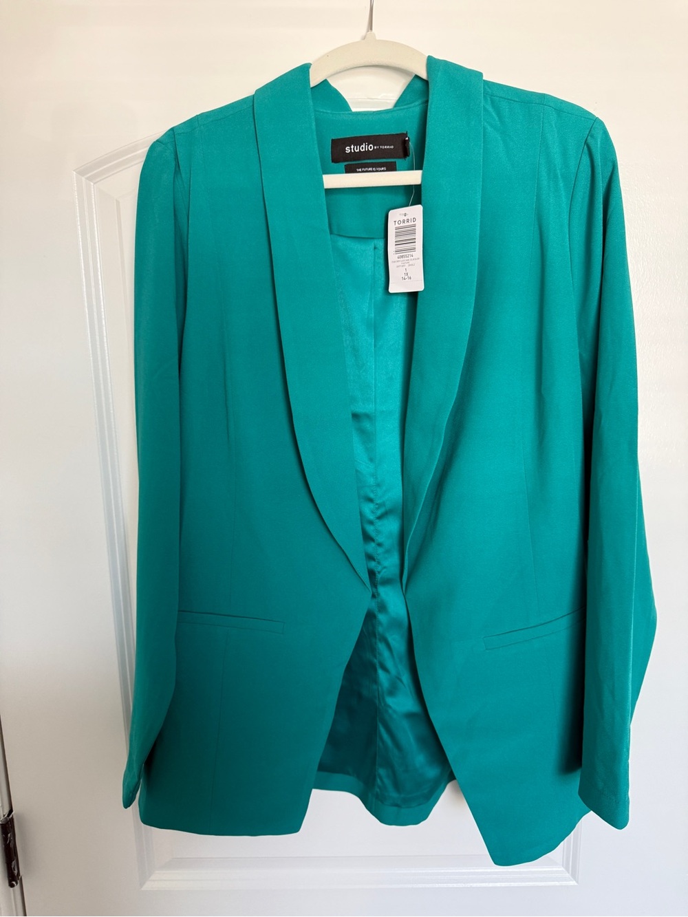 Torrid Teal Open-Front Blazer